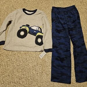 Carter's Monster Truck Pajama Set - Gray and Blue